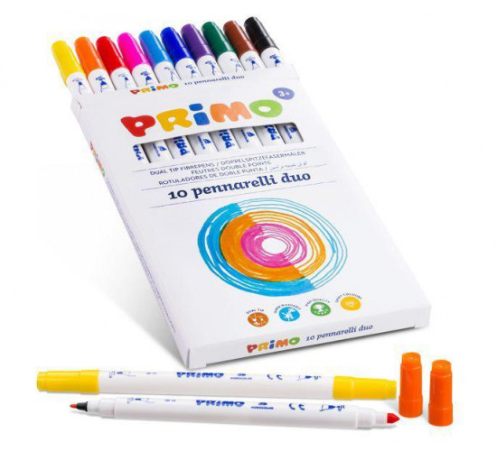 ფლომასტერების ნაკრები Set with 10 double-tip felt-tip pens