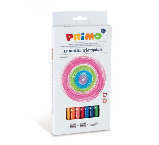 ფერადი ფანქრების შეკვრა Set with 12 coloured pencils triangular