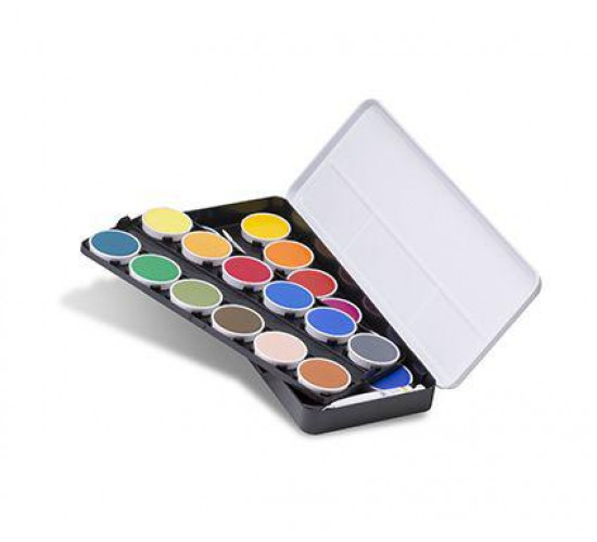 აკვარელი Watercolour set 24x30mm+brush+white tube PRIMO