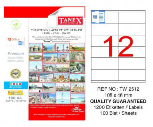 ლეიბლი ა4 1x12 100ფურც(105 x 46) 2512