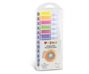 გუაში 450T12FMP Set with 12 ml poster paint tubes, polypropylene box with 8 metallic and 4 fluo colours PRIMO