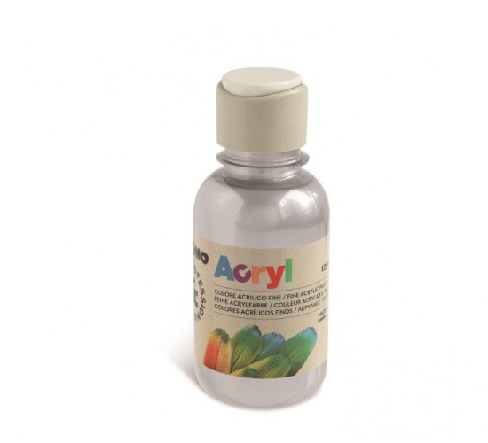 აკრილის საღებავი 402TA125910 Acrylic paint, 125 ml bottle with flow control cap, silver PRIMO აკრილის საღებავი 402TA125910 Acrylic paint, 125 ml bottle with flow control cap, silver PRIMO