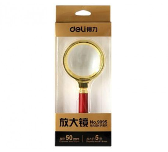 გამადიდებელი მინა (Golden) 50მმ Deli Stationery