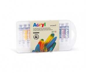 აკრილის საღებავი PP box with 12 acrylic pain tubes 7,5 ml PRIMO