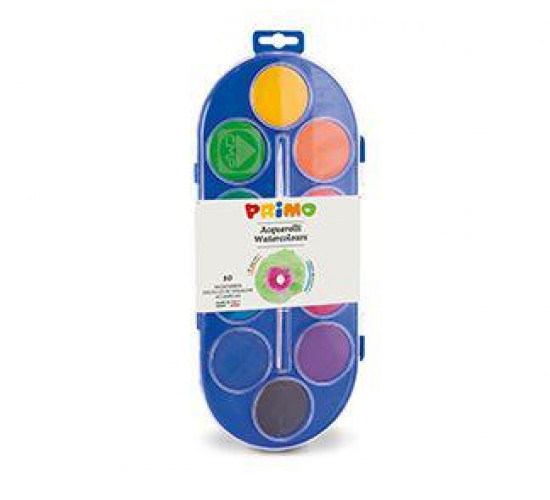 აკვარელი Watercolour set 10 tablets 44 mm PRIMO