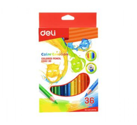 ფერადი ფანქრები 36 ფერი (სამკუთხა) Deli Stationery