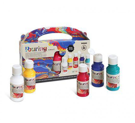 აკრილის საღებავი Ready-mix POURING set. 5 colours x 100ml PRIMO