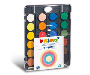 აკვარელი 24 watercolour tablets 30 mm with lid mixing palette and 1 brush