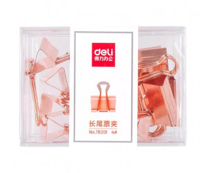 კლიფსი მეტალის 25მმ (შეკვრაში 12ცალი) ROSE GOLD 78201