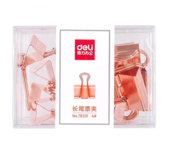 კლიფსი მეტალის 25მმ (შეკვრაში 12ცალი) ROSE GOLD 78201