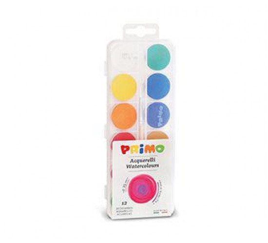 აკვარელი Watercolour set 12 tablets 25 mm plus1 brush