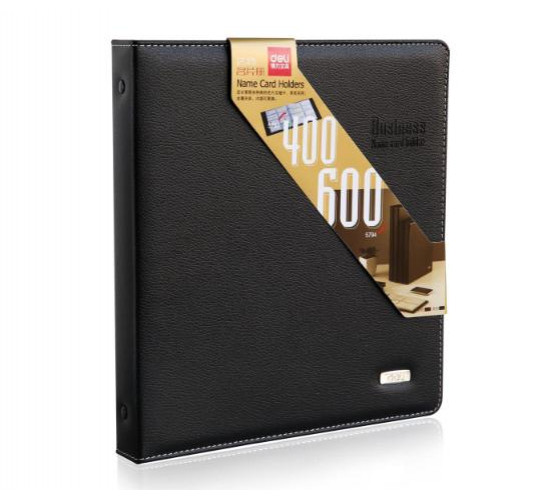 სავიზიტე 600 ბარათზე ტყავის ყდით Deli Stationery