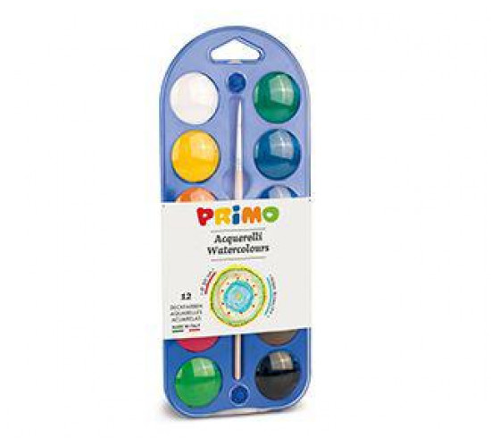 აკვარელი Watercolour set 12 tablets 30 mm plus1 brush