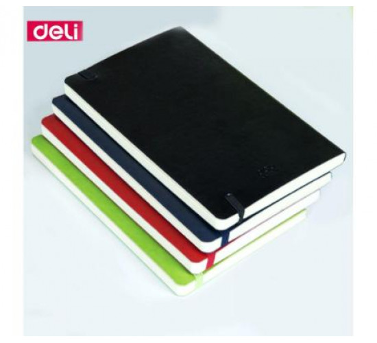 ბლოკნოტი A5 რეზინის დამჭერით 98 ფურცელი Deli Stationery