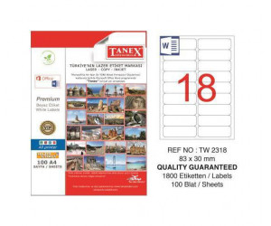 ლეიბლი ა4 1x18 100ფურც (83x30) - 18 ნაჭრიანი