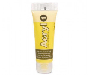 აკრილის საღებავი 75201 Fine acrilic paint in soft plastic tube 75 ml. Primary yellow colour 201.