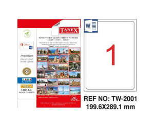 ლეიბლი ა4 1x1 100ფურც (199.6x289.1) - 1 ნაჭრიანი