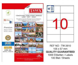 ლეიბლი ა4 1x10 100ფურც (105x57) 2610