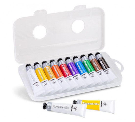 აკვარელი10 tubes of fine watercolour 18 ml 237AT10SP PRIMO