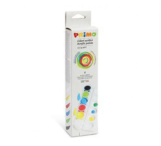 აკრილის საღებავი 6 acrylic paint pots x 25 ml + tray PRIMO