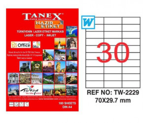 ლეიბლი ა4 1*30 100ფურც (70x29,7) - 30 ნაჭრიანი Tanex