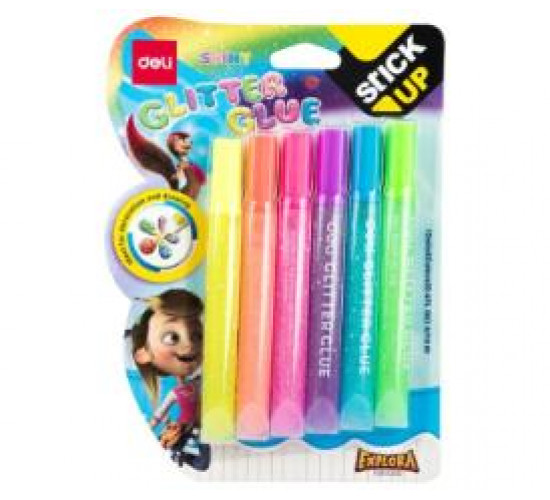 წებო Glitter Glue12MLx6 COLORFUL A71301