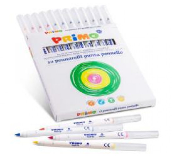 ფლომასტერების ნაკრები Fibre-tip pens, BRUSH tip, box of 12 pieces. 618BT12 PRIMO ფლომასტერების ნაკრები Fibre-tip pens, BRUSH tip, box of 12 pieces. 618BT12 PRIMO