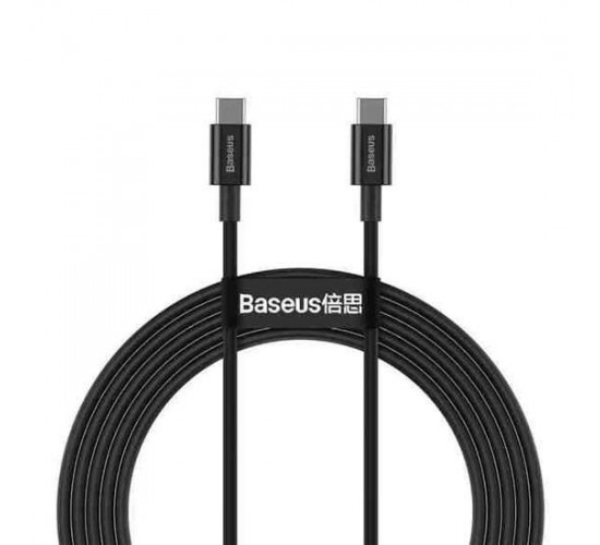 Superior Series Fast Charging Data Cable Type-C to Type-C 100W 2m მობილურის აქსესუარები, ტელეფონები ბრენდი: Baseus კაბელის ტიპი: male-male კონექტორები: Type C-Type C სიგრძე: 2000mm ტიპი: Cable ფერი: Black Superior Series Fast Charging Data Cable Type-C to Type-C 100W 2m