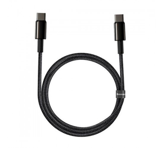 Tungsten Fast Charging Data Cable Type-C to Type-C 100W 1m მობილურის აქსესუარები, ტელეფონები ბრენდი: Baseus კაბელის ტიპი: male-male კონექტორები: Type C-Type C სიგრძე: 1000mm ტიპი: Cable ფერი: Black Tungsten Fast Charging Data Cable Type-C to Type-C 100W 1m