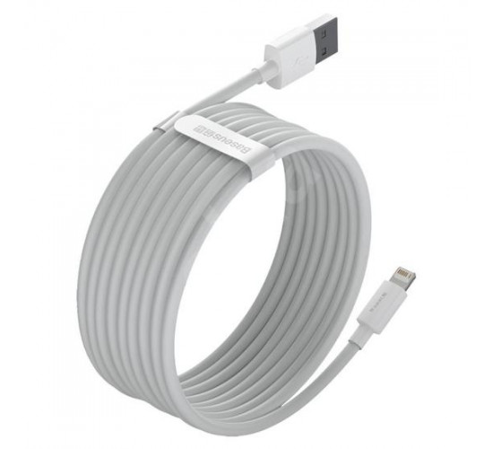 Simple Wisdom Data Cable Kit USB to Lightning 2.4A 1.5m მობილურის აქსესუარები, ტელეფონები ბრენდი: Baseus კონექტორები: Lightning-USB სიგრძე: 1500mm ტიპი: Cable ფერი: White Simple Wisdom Data Cable Kit USB to Lightning 2.4A 1.5m