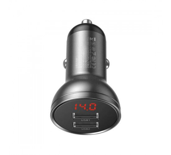Digital Display Dual USB 4.8A Car Charger 24W CCBX-0G
