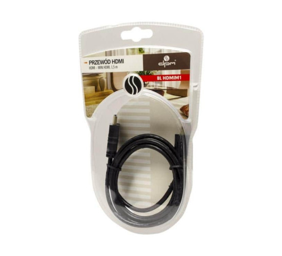 სადენი BLHDMIM1 HDMI-mini - HDMI 1.5 მ ელექტრო აქსესუარები, წვრილი ტექნიკა DPMSolid Limited Sp. სადენი BLHDMIM1 HDMI-mini - HDMI 1.5 მ