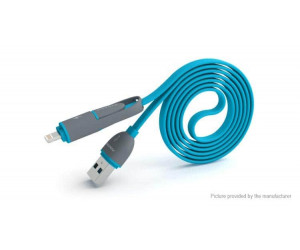USB კაბელი Charging Cable 2 in 1 USB 3.0 Lightning - MicroUSB 1 მ