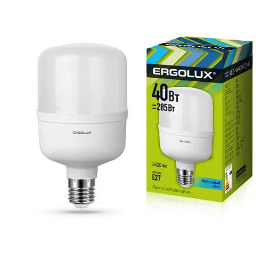 შუქდიოდური ნათურა Ergolux LED-HW-40W-E27-4K ელექტრო აქსესუარები, წვრილი ტექნიკა Ergolux-ის პროდუქცია გამოირჩევა არა მხოლოდ შესანიშნავი მახასიათებლებით და ხარისხით, არამედ ეფექტური დიზაინით. შუქდიოდური ნათურა Ergolux LED-HW-40W-E27-4K