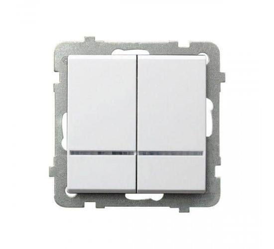 გადამრთველი განათებით Ospel2RS-m-00 2 კლავიშიანი