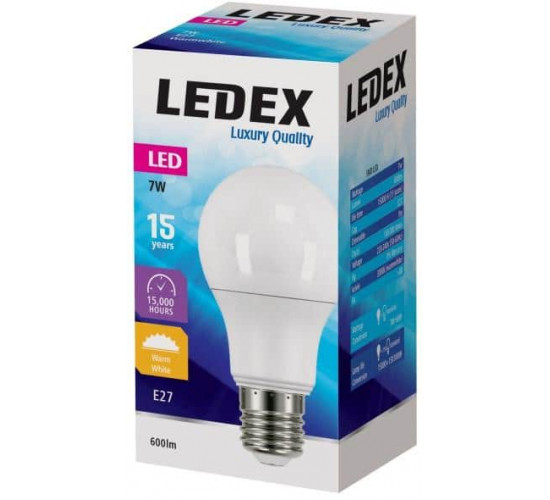 შუქდიოდური ნათურა 7W E27 6500K LED7-9116 LEDEX