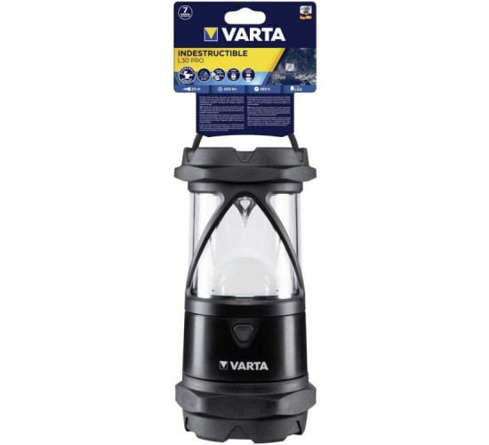 ფარანი VARTA Indestructible L30 Pro ელექტრო აქსესუარები, წვრილი ტექნიკა VARTA-ს უმაღლესი ხარისხის დასატენი ფარანი, განათების ოთხი რეჟიმით. ფარანი VARTA Indestructible L30 Pro